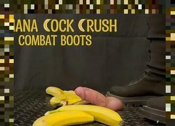 fußarbeite, banana, stiefel, domina