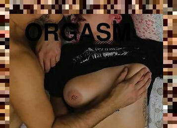 masturbation, bröstvårtor, orgasm, amatör, hemmagjord, par