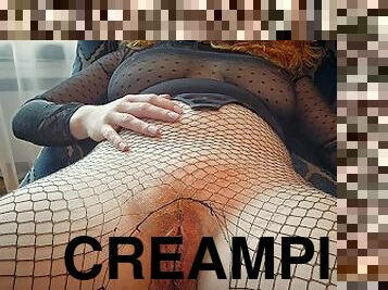 koerakas, tussu, milf, emme, creampie, võrksukad, pealtvaatamine