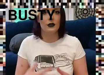 Busty brunette solo anal masturbation