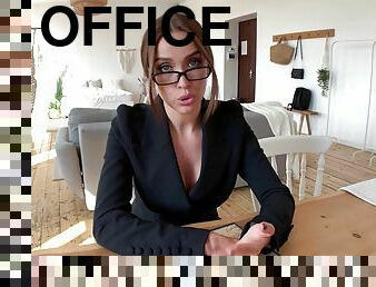 Seductive office MILF gets the dick in marvelous POV scenes