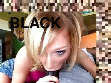 Deep fucking by black cock of thin white girl