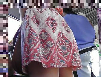 Hot voyeur scene with a reality upskirt