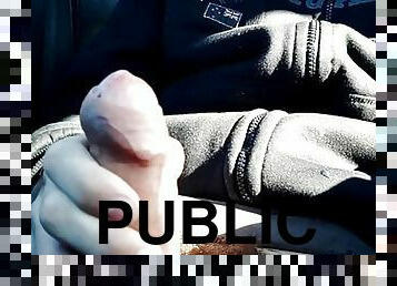 Croat huge public cumshot in car on student campus parking lot