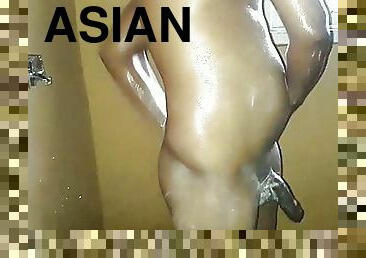 asiatisk, bading, pappa, onani, gammel, anal, blowjob, cumshot, stor-pikk, homofil