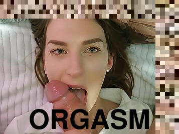 store-patter, orgasme, kæmpestor-pik, teenager, deepthroat, synsvinkel, sperm, liderlig, brunette, små-patter