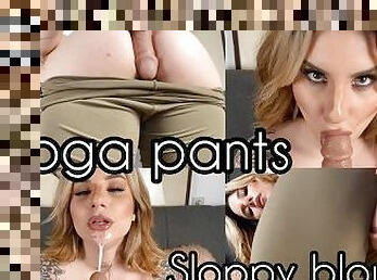 Yoga pants thick ass job and sloppy deepthroat