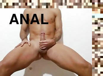 Sexy guy SQUAT Masturbation with Pulsating Anal Climax!