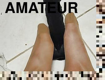 collants, transsexuelle, amateur, anal, jouet, bas, gode, fétiche, tchèque, branlette-avec-les-pieds