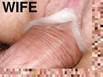 Extreme creamy close up fuck with friend&#039;s wife and creampie