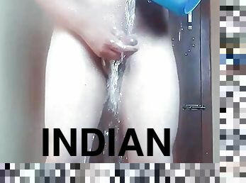 indian boy bathing