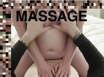 A sensual belly massage leads to a breast massage