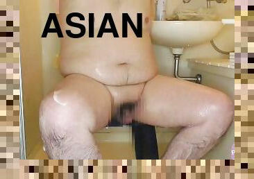 asiático, banhos, gordo, amador, japonesa, bbw, fetiche, sozinho