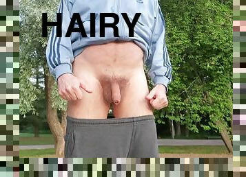 Hairy uncut cocks little morning walk and piss