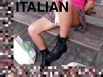 en-plein-air, ados, jupe-en-l’air, culotte, horny, italien