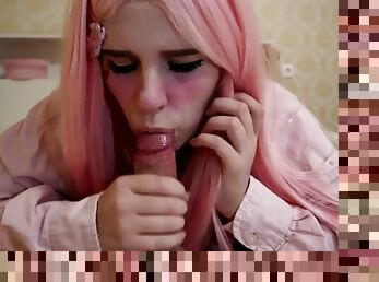 Cum in the mouth of a pretty girl