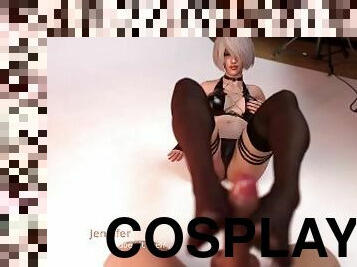 Passion Cap 18 - Mi Hermanastra Hace Cosplay De 2B Y Me Hace Una Paja Con Los Pies