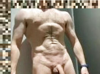 masturbation, public, amateur, mature, énorme-bite, secousses, britannique, solo, musclé, salle-de-gym