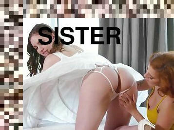 She Cheats With Her Stepsister While Trying On Wedding Dresses