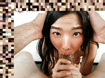 Throated - Asian Babe Loves To Take A Big Cock In Her Mouth