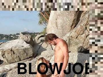 BIG COCK STRANGER DESTROYS JUICE PUSSY ON THE BEACH