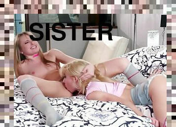 Scarlett Sage And Kenzie Reeves In Petite Babe Lets Her Stepsister Rim Her