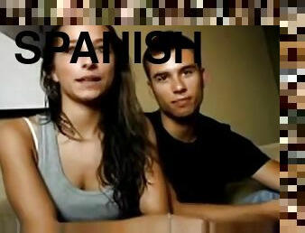 Young spanish couple fucking on cam