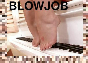foot fucking on piano.