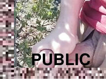 Quick Hiking Cumshot on Very Public Trail.  Almost Caught!  So Naughty!