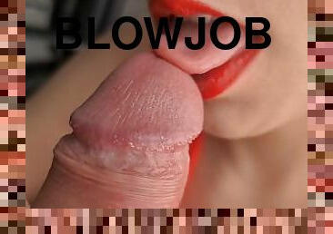 Close up blowjob with cumshot, wanna taste my cum
