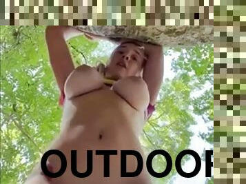 Blonde teen with big floppy tits having sex outdoors. I found her on Hookmet.com