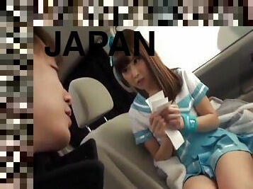 Japanese random teen accepts to fuck in car