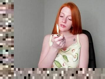 smoking redhead