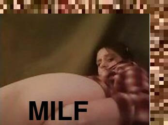 MILF w/ big tits & fat ass tries HARD to FIST Herself then greedily DEVOURS HUGE DILDO bad slut