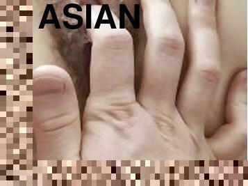asiatique, cul, gros-nichons, chatte-pussy, femme, amateur, maison, doigtage, petite-amie, douce