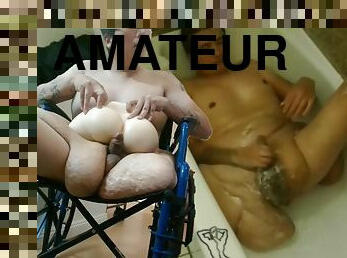 Latino Amputee in Wheelchair - Lost Footage Compilation Cumshots, Showers &amp; Anal Masturbation