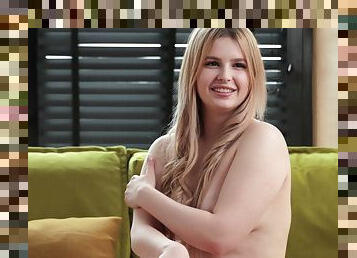 Liza Mon Cheri Virgin Casting - Liza Virgin - 18yo PAWG blonde with big natural tits