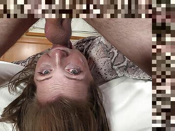Ginger slut filmed in sexy angles when taking dick very hard