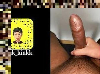 Hot Guy Masturbates his Big Veiny Foreskin Dick and Cums on Snapchat
