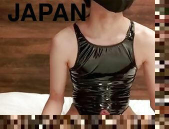 Swimsuit masturbates with cum Japanese transvestite Madzmoto Sun