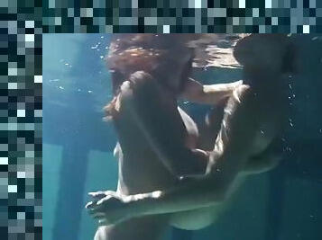 Mihalkova and Siskina and other naked girls underwater