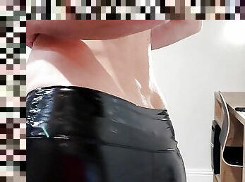 Striptease 7(hot sissy in black latex leggin)