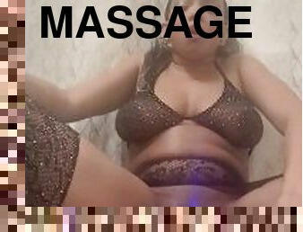 gros-nichons, masturbation, amateur, ébène, jouet, massage, lingerie, gode, solo