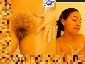Saturn Squirt cheating wife teaches how to give a cock blowjob, while shaving her hairy pussy ????