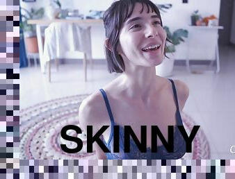 Skinny Brunette 18yo Teen Camgirl - solo teasing