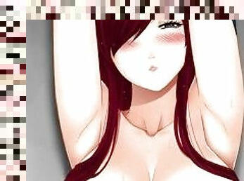 gros-nichons, rousse, anime, hentai, seins