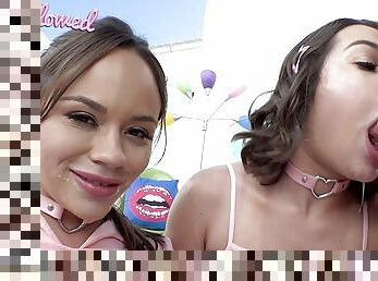 SWALLOWED Dick sucking mayhem with Nicole Aria &amp; Rose Lynn