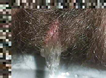 Super Hairy Pussy Pissing