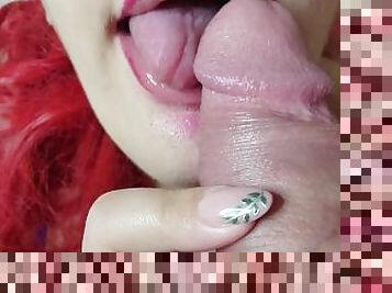 Step mom sucking my cock in close up moaning for cum