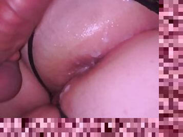 cul, levrette, amateur, ejaculation-sur-le-corps, couple, ejaculation, trou-du-cul, blanc